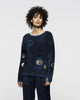 Reversible Velvet & Merino Wool Sweater Axum Pois Midnight