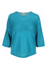 Cotton Fine Sweater Shia Luminu Turquoise