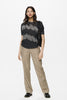Silk Printed Knit Sweater Sun Langano Charcoal